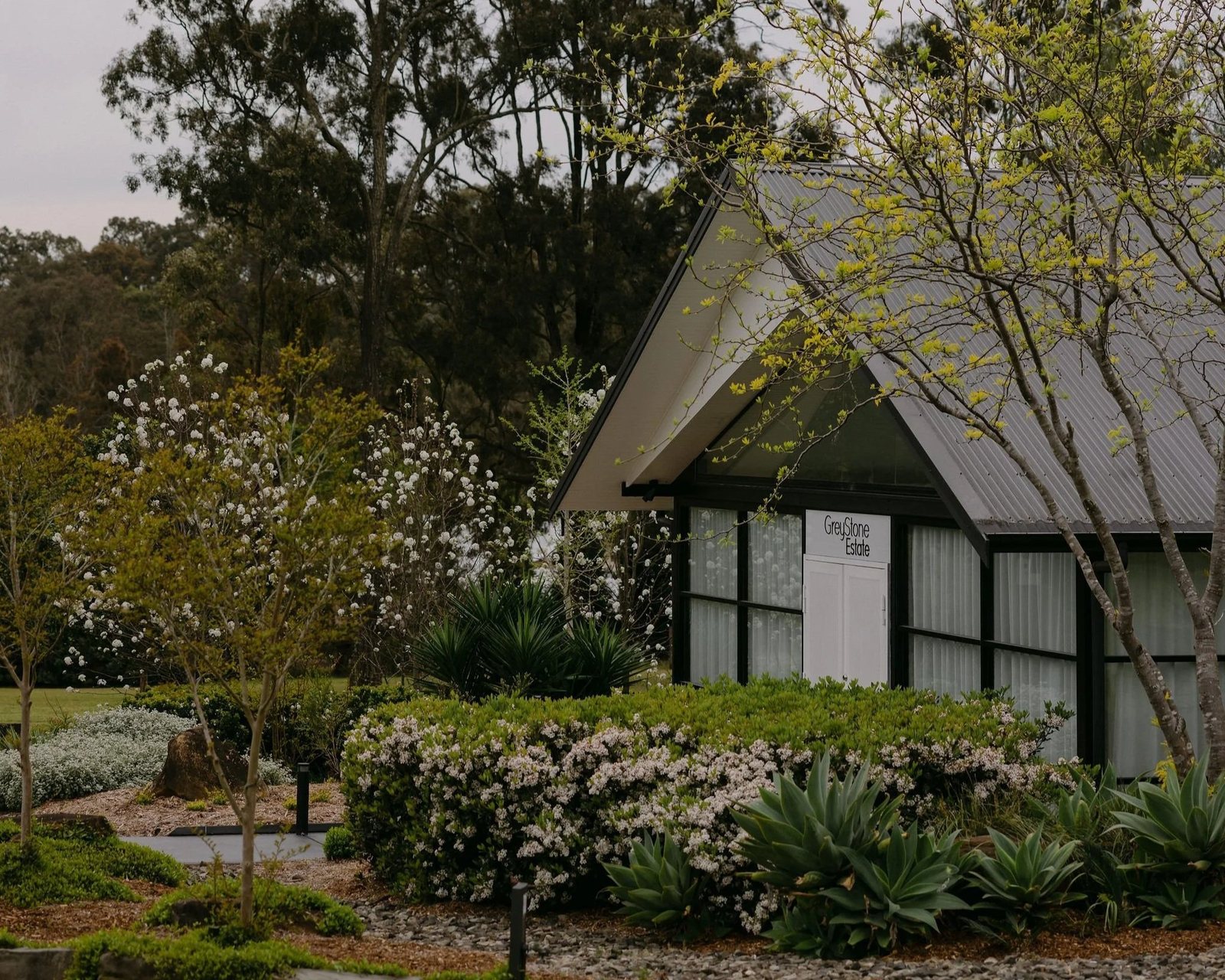 Gow House, a relocated Merewether family home, with its garden