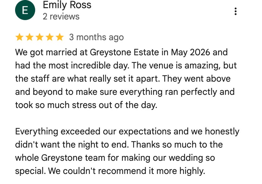 Five-star Google review from Emily Ross